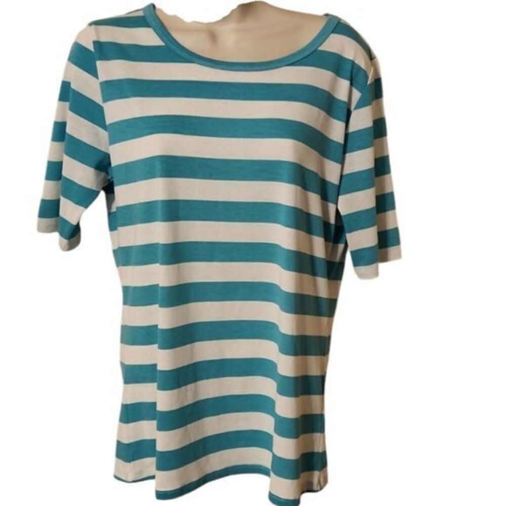 LuLaRoe Womens Stripped Short-sleeve Shirt